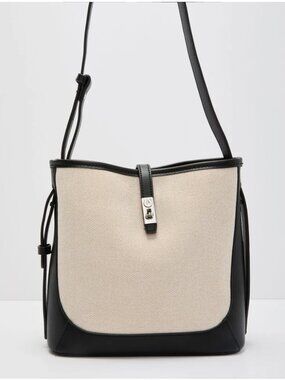Lorenne Leather Trim Canvas Bucket Bag | Vici